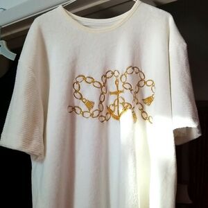 White Terrycloth Tshirt Or Swim coverup!!!